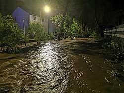Hochwasser am Eschbach am 2. Mai 2025